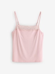 Laura Ashley Pink Modal Lace Trim Ribbed Pyjamas Set - Image 7 of 10