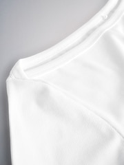 The Set 3 Pack Elbow Sleeve Ribbed Boat Neck Tops Navy/Stripe/White - Image 6 of 6