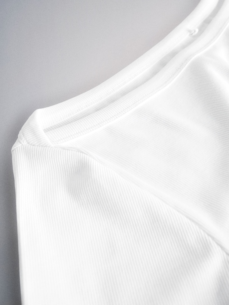 The Set 3 Pack Elbow Sleeve Ribbed Boat Neck Tops Navy/Stripe/White - Image 6 of 6