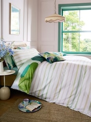 Bluebellgray Sea Green Lochaber 250 Thread Count Duvet Cover and Pillowcase Set - Image 3 of 7