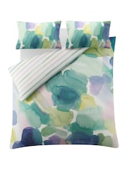 Bluebellgray Sea Green Lochaber 250 Thread Count Duvet Cover and Pillowcase Set - Image 4 of 7
