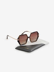 Rockett St George Hexagonal Oversized Sunglasses - Imaginea 2 din 4