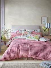 Bluebellgray Cerise Pink Flora 200 Thread Count Duvet Cover and Pillowcase Set - Image 3 of 7