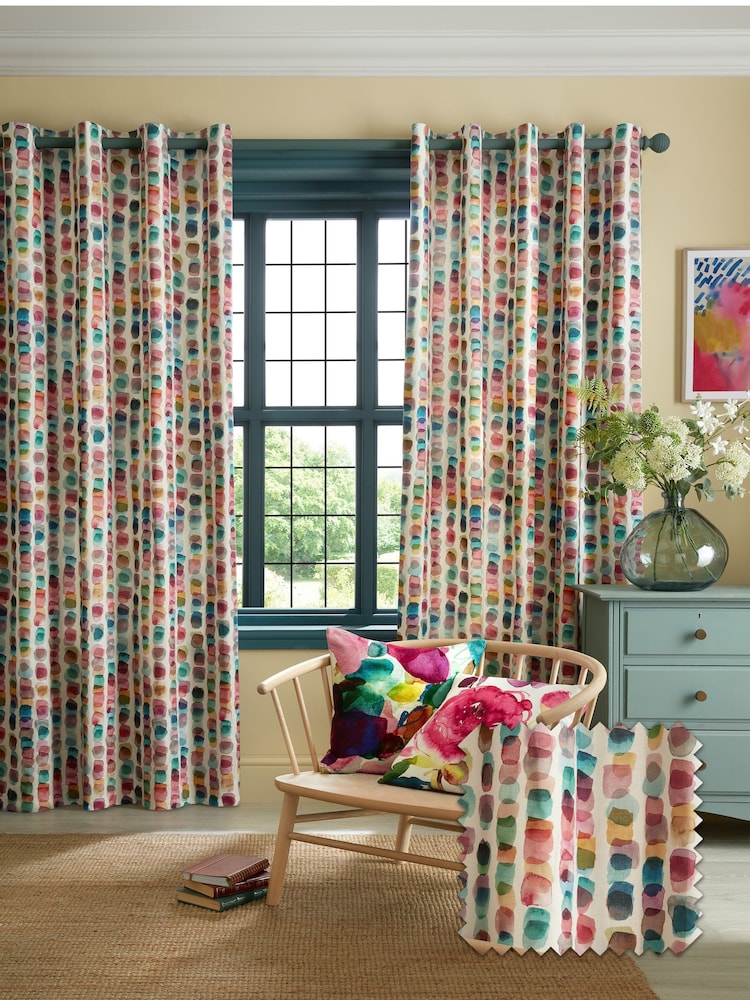 Bluebellgray Multi Pink Tobermory Eyelet Curtains - Image 1 of 3
