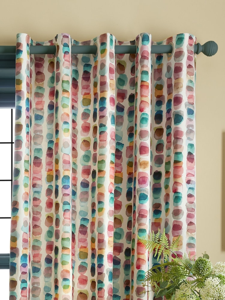 Bluebellgray Multi Pink Tobermory Eyelet Curtains - Image 3 of 3