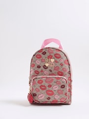River Island Brown Lips Monogram Backpack - Image 1 of 5