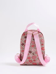 River Island Brown Lips Monogram Backpack - Image 3 of 5
