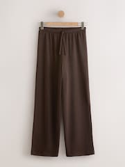 Chocolate Brown Knit Look Wide Leg Trousers - Image 6 of 8