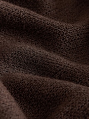 Chocolate Brown Knit Look Wide Leg Trousers - Image 7 of 8