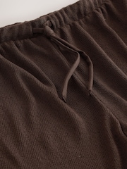 Chocolate Brown Knit Look Wide Leg Trousers - Image 8 of 8