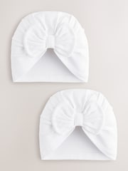 White Baby Turban 2 Pack (0-18mths) - Image 1 of 5