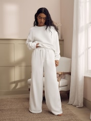 Laura Ashley White Wide Leg Cotton Lounge Trousers - Image 1 of 10