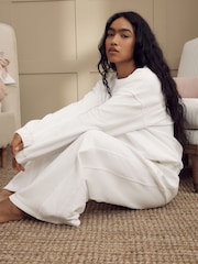 Laura Ashley White Wide Leg Cotton Lounge Trousers - Image 2 of 10