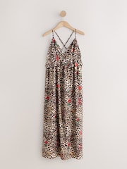 Rockett St George Animal Print Woven Frill Beach Dress - Image 1 of 3