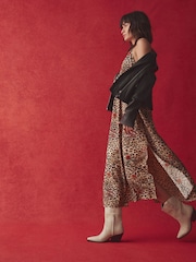 Rockett St George Animal Print Woven Frill Beach Dress - Image 5 of 13