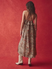 Rockett St George Animal Print Woven Frill Beach Dress - Image 6 of 13