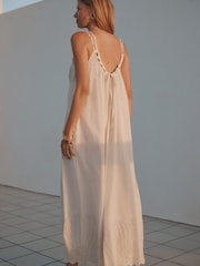 Rockett St George Ecru White Shell Embriodered Maxi Dress - Image 3 of 9