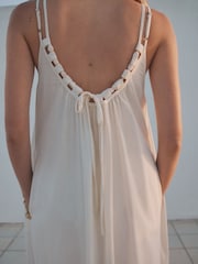 Rockett St George Ecru White Shell Embriodered Maxi Dress - Image 4 of 9