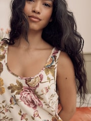 Laura Ashley Cream Uffington Print Cotton Pyjamas Vest Top - Image 4 of 5