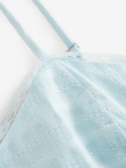 Laura Ashley Blue Cotton Dobby Strappy Beach Co-ord Top - Image 9 of 9