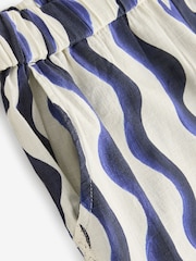 Laura Ashley Navy/White Wave Print Cotton Beach Trousers - Image 8 of 9