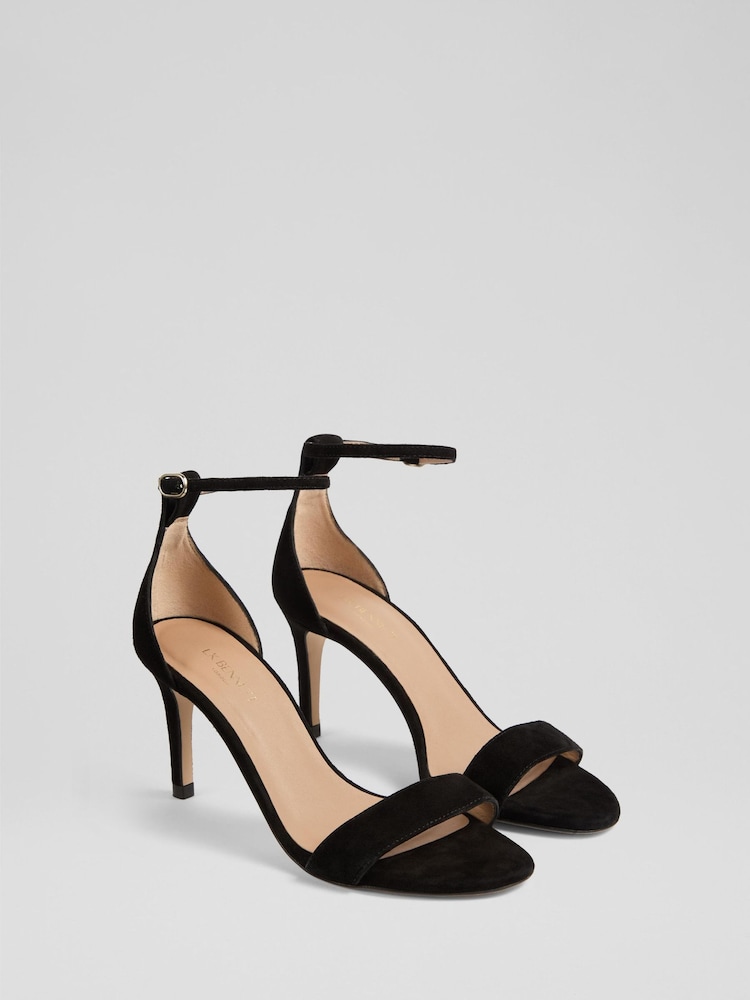 LK Bennett Black Helena Suede Ankle Sandals - Image 1 of 3