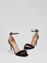 LK Bennett Black Helena Suede Ankle Sandals - Image 2 of 3