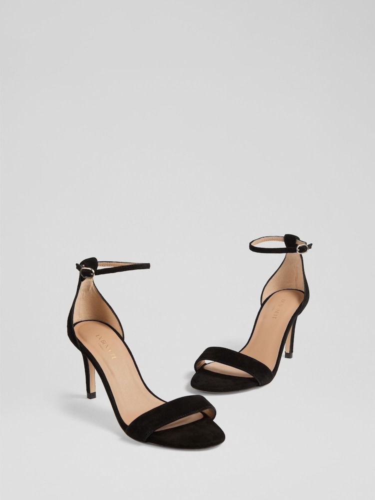 LK Bennett Black Helena Suede Ankle Sandals - Image 2 of 3