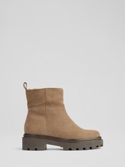 LK Bennett Cream Josie Suede Ankle Boots - Image 1 of 4