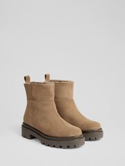 LK Bennett Cream Josie Suede Ankle Boots - Image 2 of 4