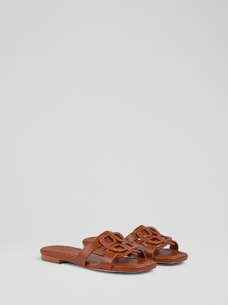 LK Bennett Brown Casper Leather Ballet Flats - Image 2 of 4