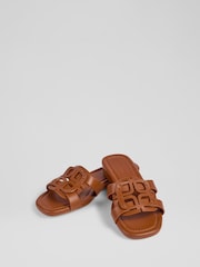LK Bennett Brown Casper Leather Ballet Flats - Image 3 of 4