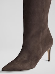 LK Bennett Brown Astrid Suede Knee Boots - Image 4 of 4