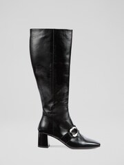 LK Bennett Black Gigi Crinkled Patent Ankle Boots - Image 1 of 4