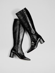 LK Bennett Black Gigi Crinkled Patent Ankle Boots - Image 3 of 4