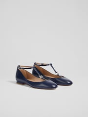 LK Bennett Blue Minna Leather Maryjane Flats - Image 2 of 4