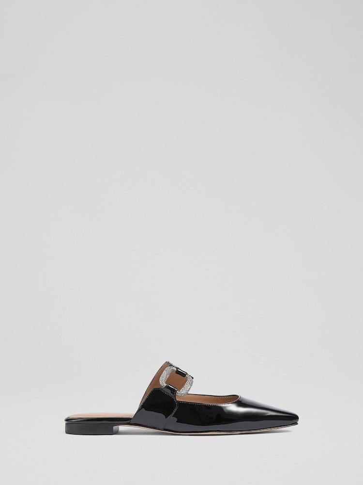LK Bennett Black Nancy Plain Mule Flats - Image 1 of 4 LK Bennett Black Nancy Plain Mule Flats - Image 1 of 4