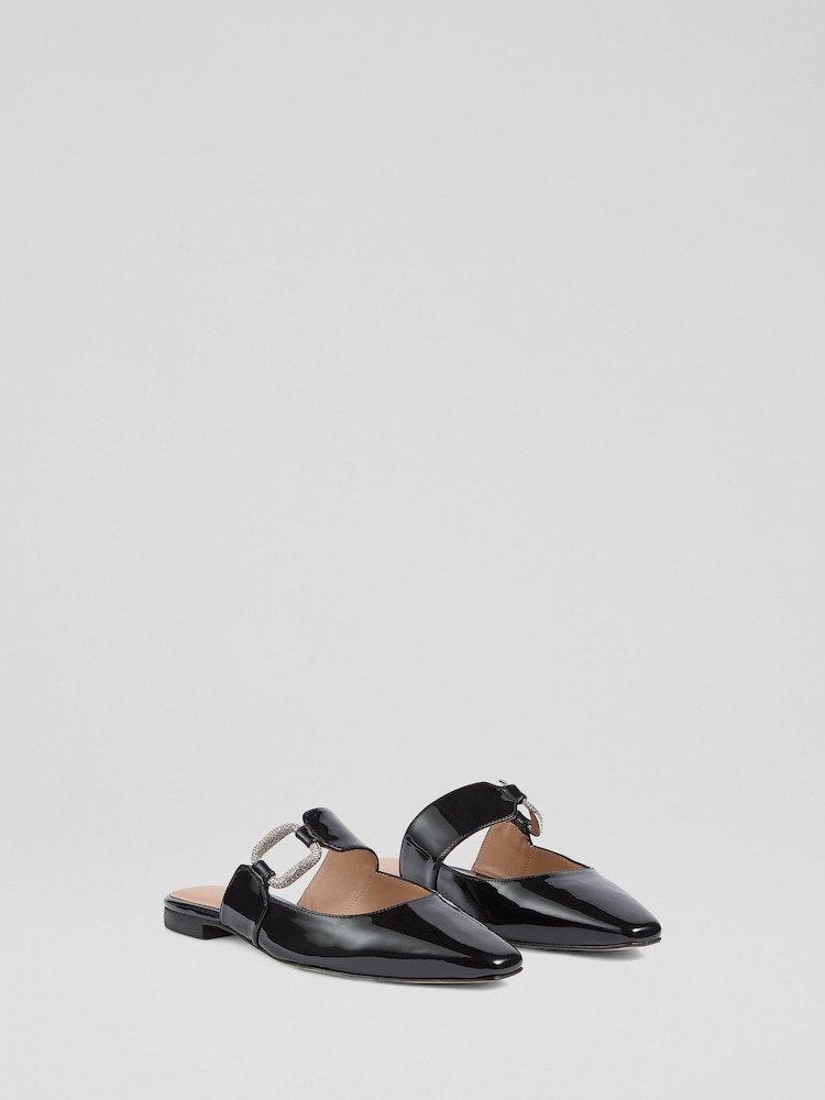LK Bennett Black Nancy Plain Mule Flats - Image 2 of 4 LK Bennett Black Nancy Plain Mule Flats - Image 2 of 4