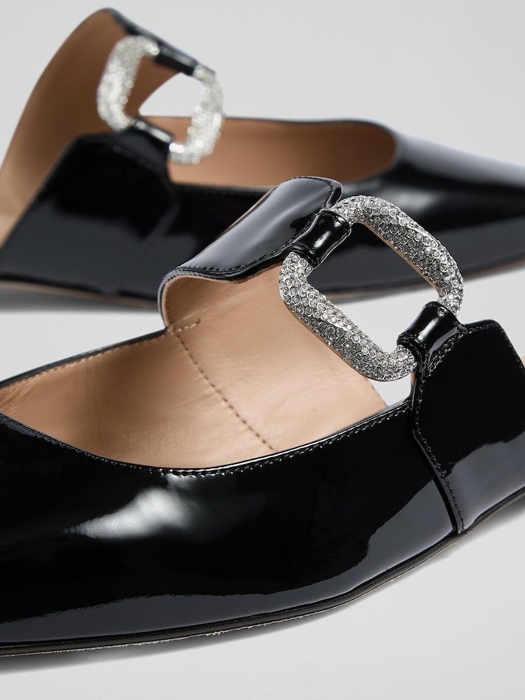 LK Bennett Black Nancy Plain Mule Flats - Image 4 of 4