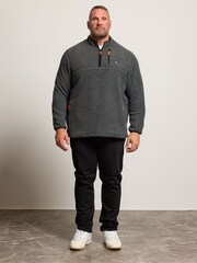 BadRhino Big & Tall Grey Sherpa Quarter Zip Fleece - Image 2 of 6