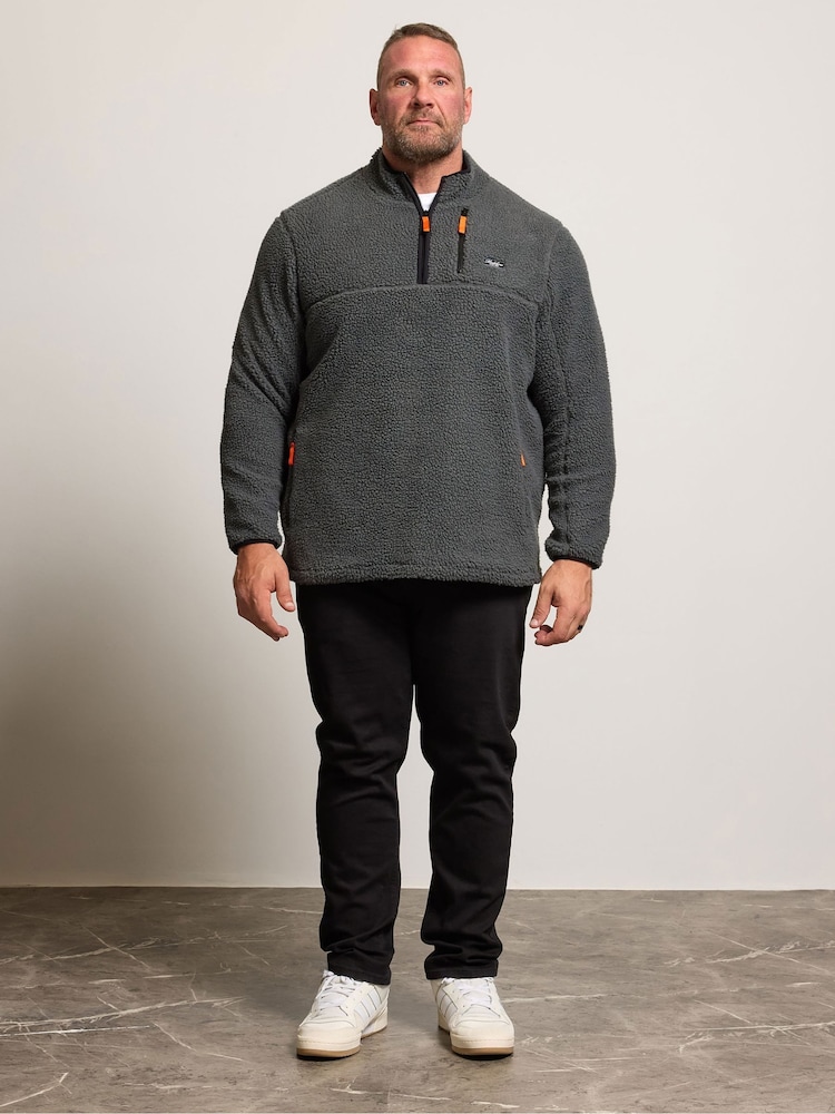 BadRhino Big & Tall Grey Sherpa Quarter Zip Fleece - Image 2 of 6