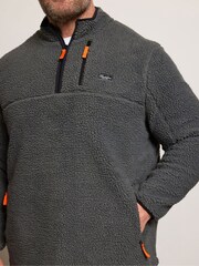 BadRhino Big & Tall Grey Sherpa Quarter Zip Fleece - Image 4 of 6