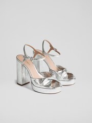 LK Bennett Metallic Rosa Patent Sandals - Image 2 of 4