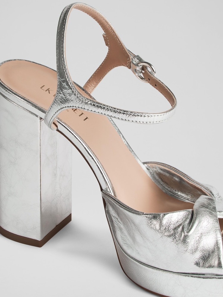 LK Bennett Metallic Rosa Patent Sandals - Image 4 of 4