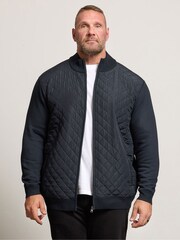 BadRhino Big & Tall Blue Full Zip Diamond Quilted Fleece - Image 1 of 6