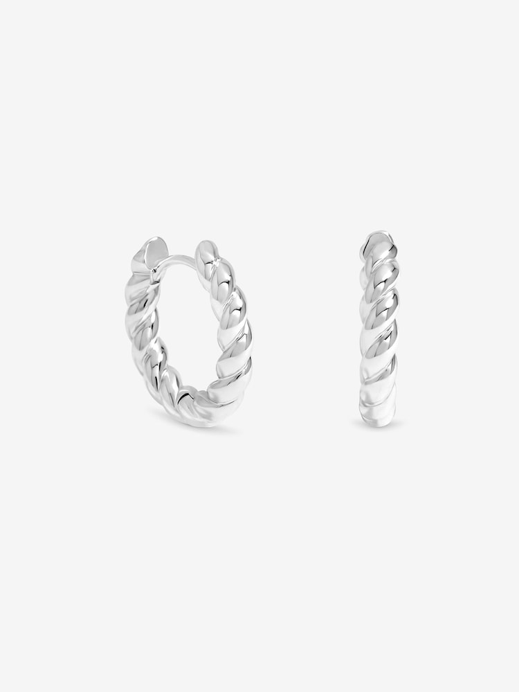 Jon Richard Silver Plated Twist Hoop Earrings - Image 1 of 2 Jon Richard Silver Plated Twist Hoop Earrings - Image 1 of 2