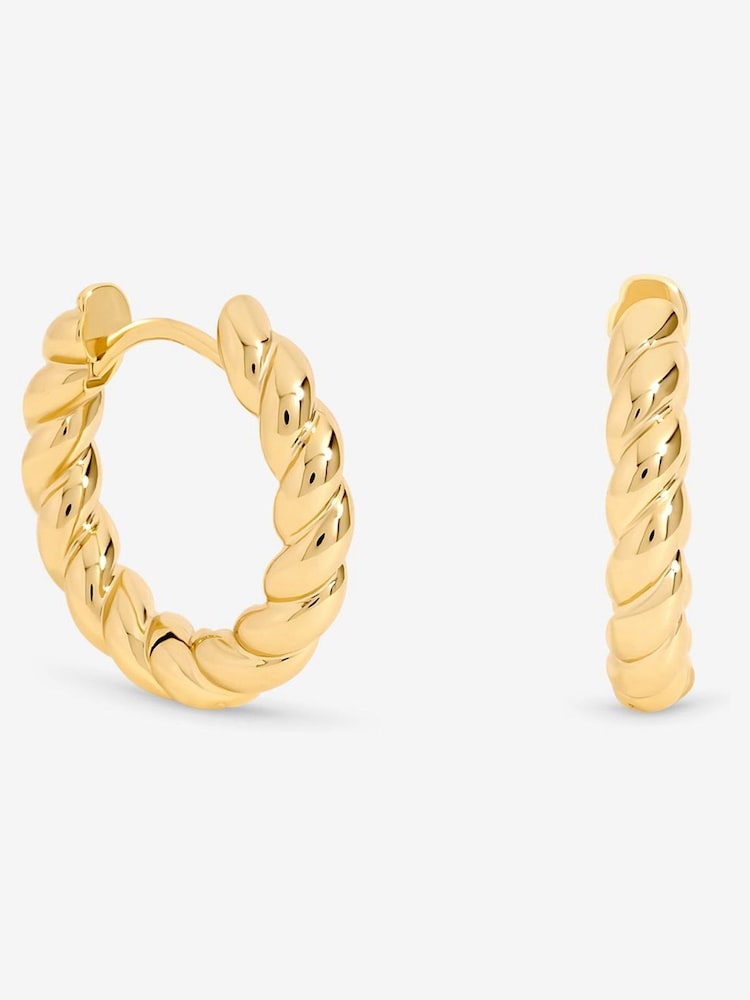 Jon Richard Gold Plated Twist Hoop Earrings - Image 1 of 2 Jon Richard Gold Plated Twist Hoop Earrings - Image 1 of 2