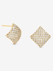 Jon Richard Gold Gold Plated and Pave Diamond Shape Studs - Image 1 of 2