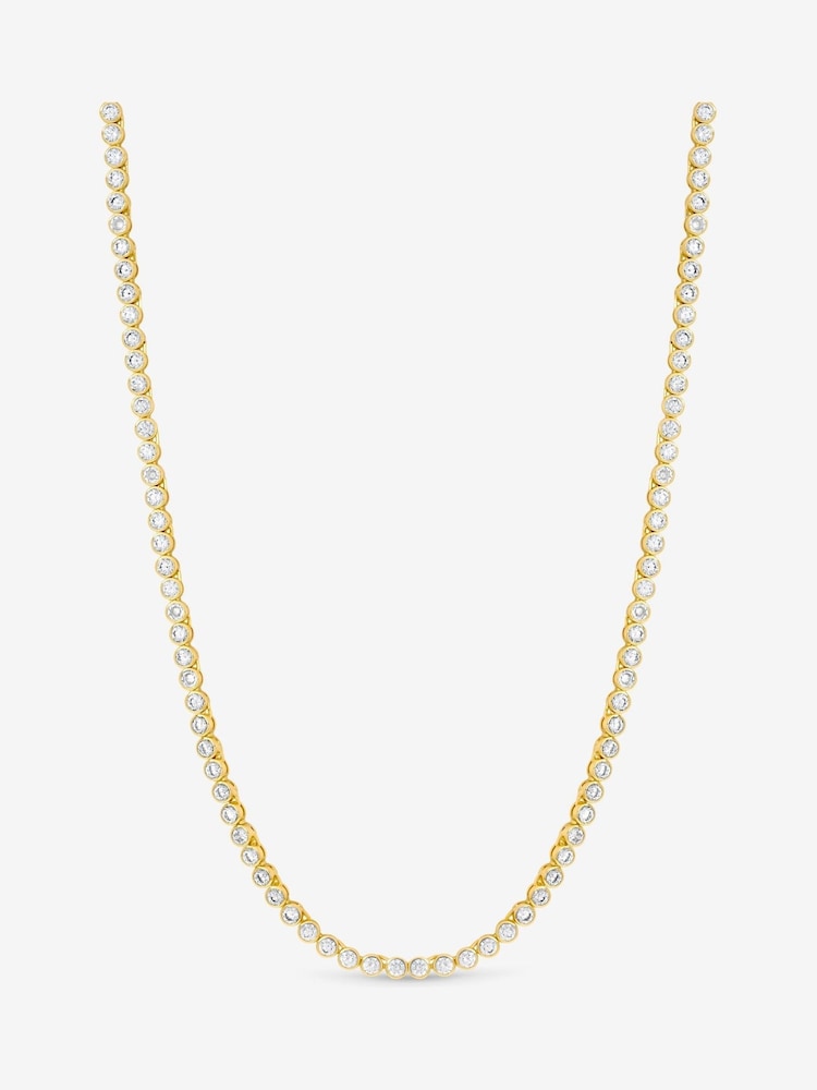 Jon Richard Gold 14K Plated and Crystal Cubic Zirconia Tennis Necklace - Gift Box - Image 2 of 4 Jon Richard Gold 14K Plated and Crystal Cubic Zirconia Tennis Necklace - Gift Box - Image 2 of 4