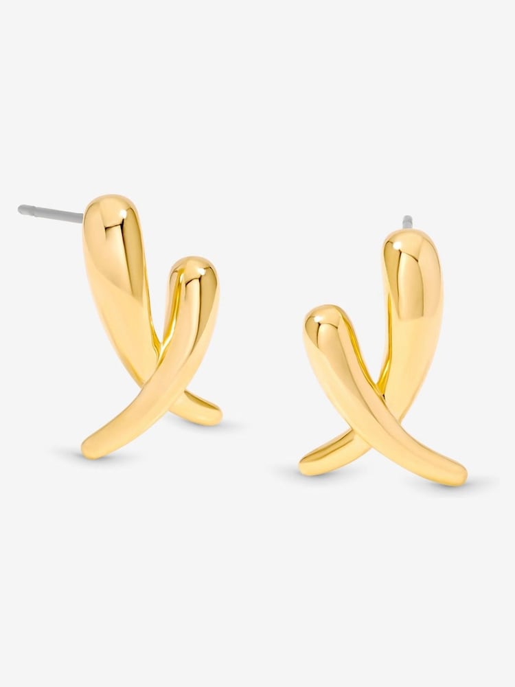 Jon Richard Gold Plated Polished Kiss Earrings - Image 1 of 2 Jon Richard Gold Plated Polished Kiss Earrings - Image 1 of 2